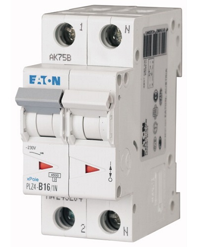 Interruttore Magnetotermico 2x16A C 4,5KA PLZ4-C16/1N-MW